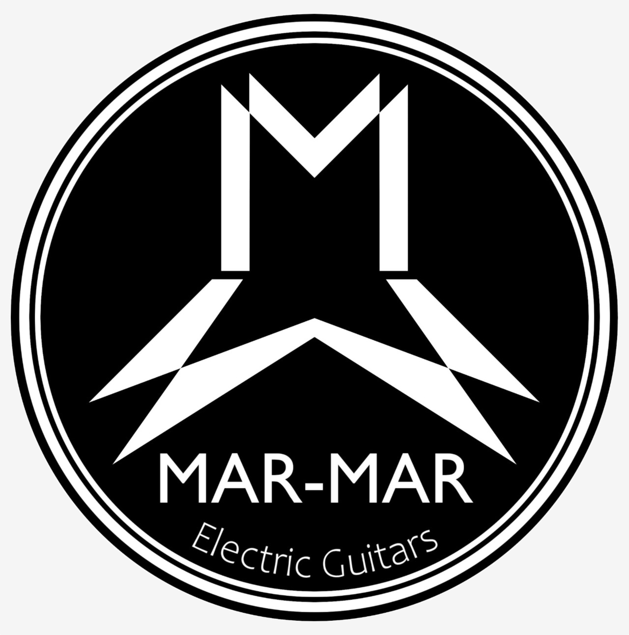 Mar-Mar electric Guitars Logo. Stylized reflective M.